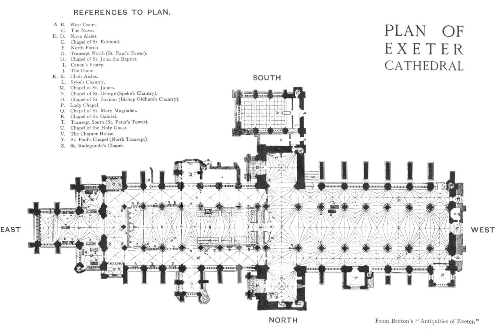 Exeter Cathedral 2 Plan of Exeter Cathedral