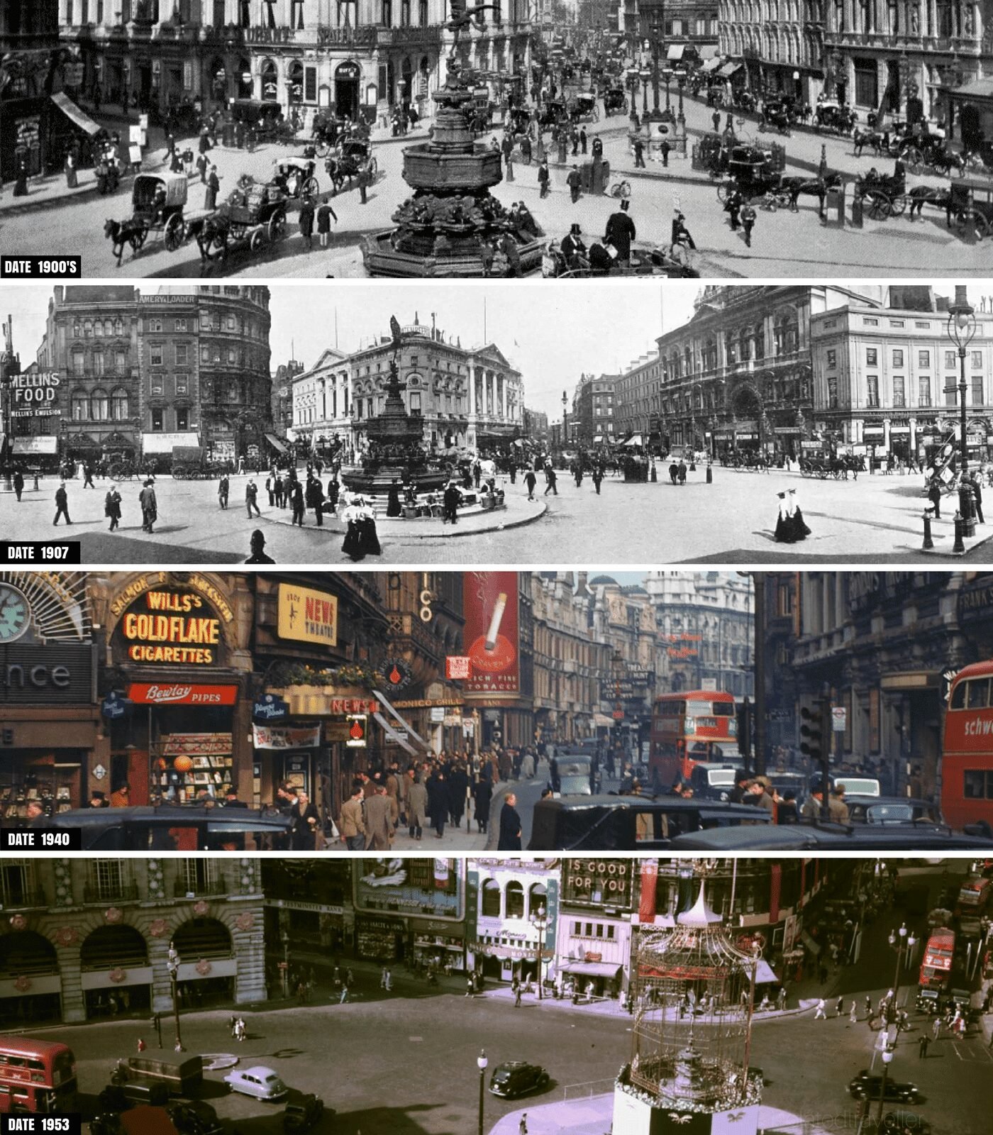 Evolution of London Piccadilly Circus 6 Evolution of London Piccadilly Circus