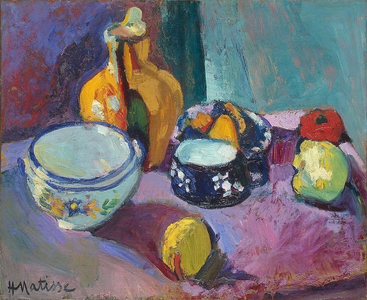 Matisse dishes and fruit