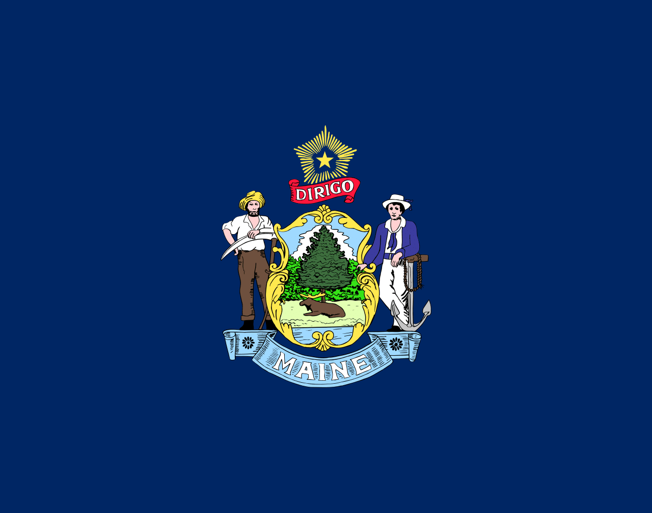 50 States of USA 24 Maine Flag