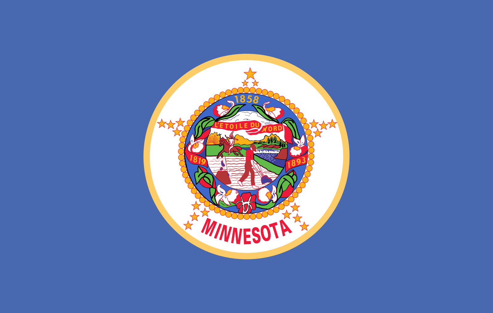 50 States of USA 28 Minnesota Flag