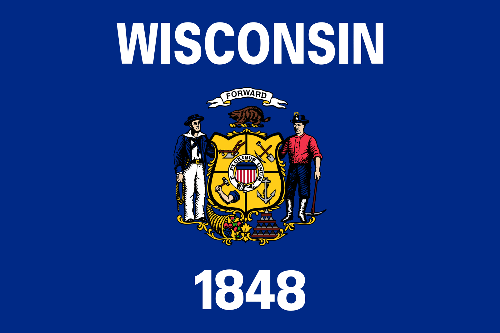 50 States of USA 54 Flag of Wisconsin