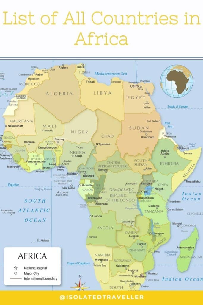 List of All Countries in Africa 60 Countries in Africa