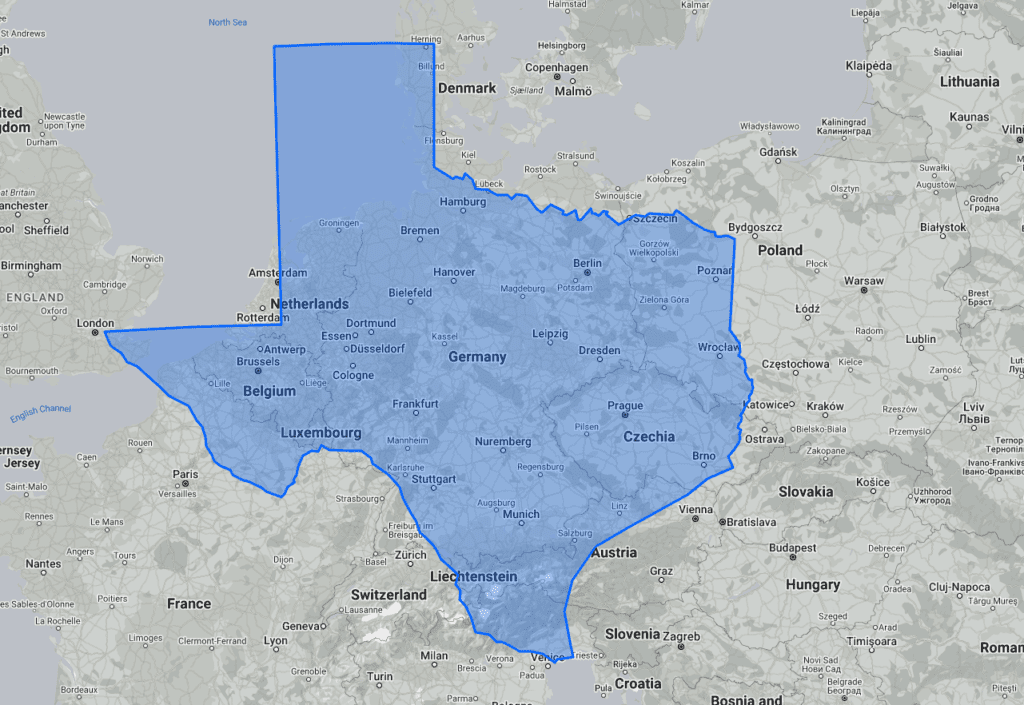 How Big is Texas? 9 Texas Compared to Germany