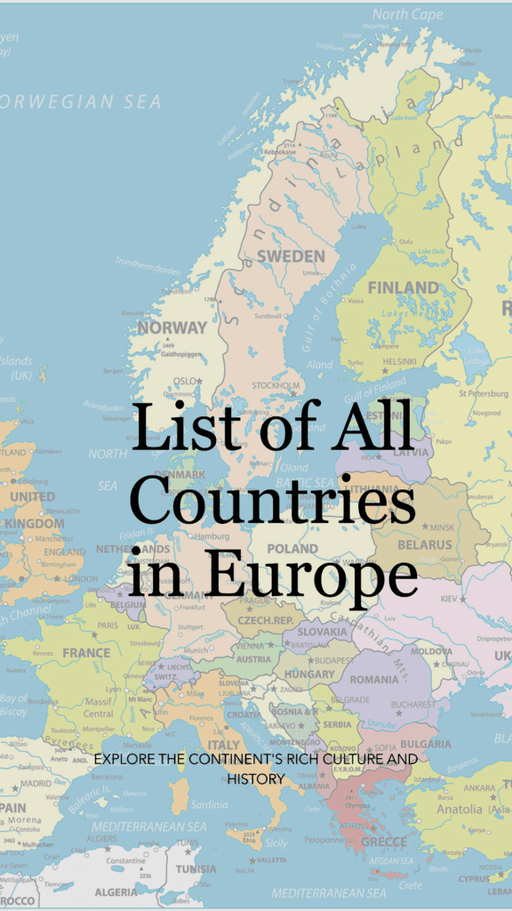 List of All Countries in Europe 61 Countries in Europe